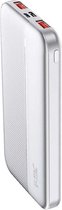 V-tac VT-10000 Powerbank - snellader - 10.000 mAh - Wit - Geschikt voor iPhone & Samsung