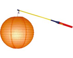 Lampionstokje 50 cm - met lampion - oranje - D25 cm - Sint Maarten