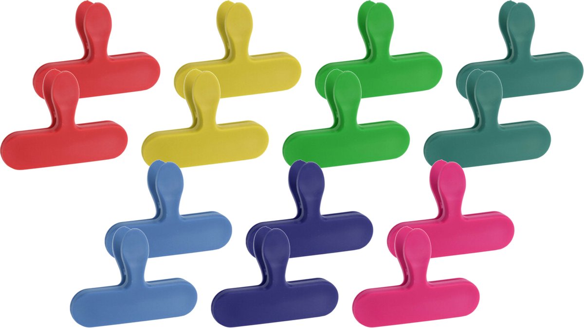 Excellent Houseware vershoudklemmen/vershoudclips - 21x - multicolor - kunststof