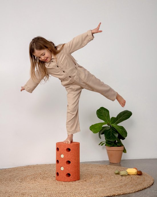 Modu Roller - Blokken - Stapelstenen - open ended speelgoed - Balansbord - Burnt Orange / Dusty green van Modu — afbeelding 4