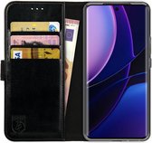 Rosso Element Book Case Wallet Hoesje Geschikt voor Motorola Edge 40 | Portemonnee | 3 Pasjes | Magneetsluiting | Stand Functie | Zwart