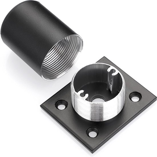 Set van 4 metalen meubelpoten, aluminium kast benen, vierkante bankpoten, keukenvoeten, vervangende benen, bureaubenen, voor stoel, bed, tv-kast, zwart, ABS antislipmat, met schroef (5cm