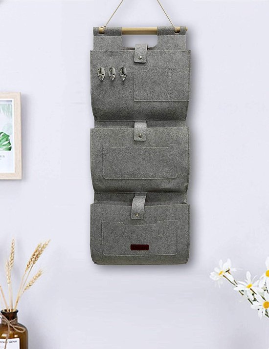 Hangende organizer voor aan de muur - Opbergtas met 3 vakken - Stijlvol