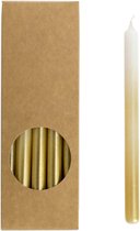 Rustik Lys Wit / gold NARROW Pencil Candles Medium length - 20 pièces 1,2 x 17,5 cm (taille de la note)