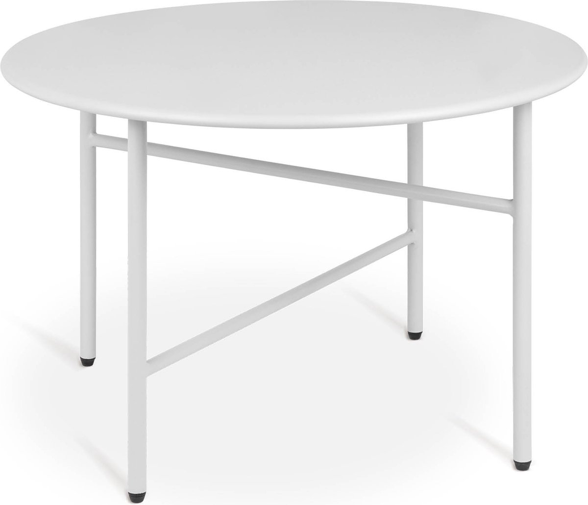 bomoe Finn – Ronde Bijzettafel Metaal Wit – Ø 53 cm Tafelblad Krasbestendig – Stabiel, Lichtgewicht Salontafel – Binnen & Buiten