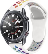 Strap-it Siliconen sport bandje - geschikt voor Samsung Galaxy Watch 3 45mm / Galaxy Watch 1 46mm / Gear S3 Classic & Frontier - wit/kleurrijk