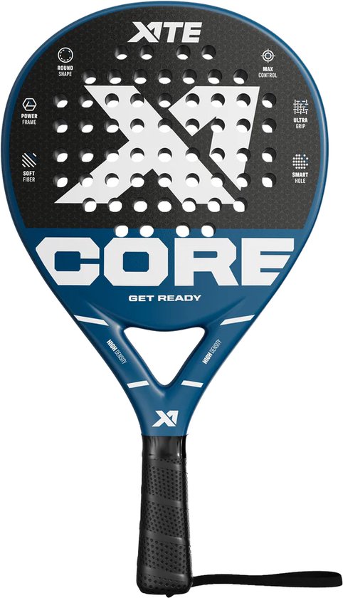 X1TE Padel Racket Core Blauw- Lichtgewicht Padelracket - Ronde vorm - Sweetspot - Geschikt voor Alle Niveaus