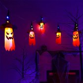 Tovenaar Geesten lamp Halloween - led Halloween Decoratie - Oranje Geest - 5st