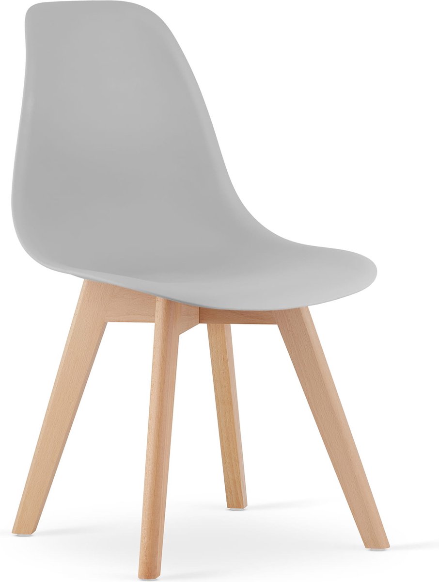 KITO - Eetkamerstoel - 46x50x80cm - beuken poten - grijs