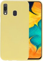 Bestcases Color Telefoonhoesje - Backcover Hoesje - Siliconen Case Back Cover voor Samsung Galaxy A30 - Geel