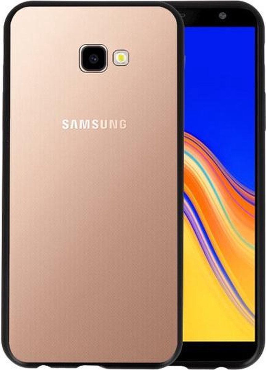 Magnetic Back Cover voor Samsung Galaxy J4 Plus Zwart - Transparant