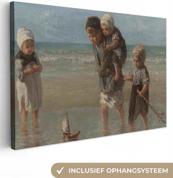 Canvas Schilderij Kinderen der zee - Schilderij van Jozef Israëls - 60x40 cm - Wanddecoratie