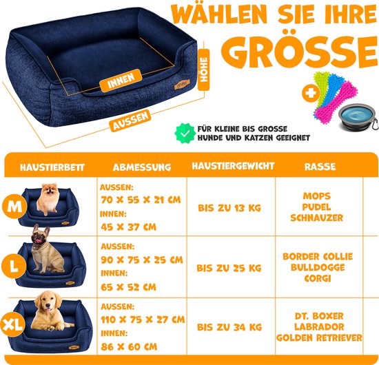 Lovpet® Panier pour Chien Coussin pour Chien Chiller, Ecuelle 3X os à mâcher Inclus, Canapé