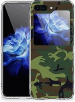 GSM Hoesje Geschikt voor Samsung Galaxy Z Flip 5 Smartphonehoesje Camouflage