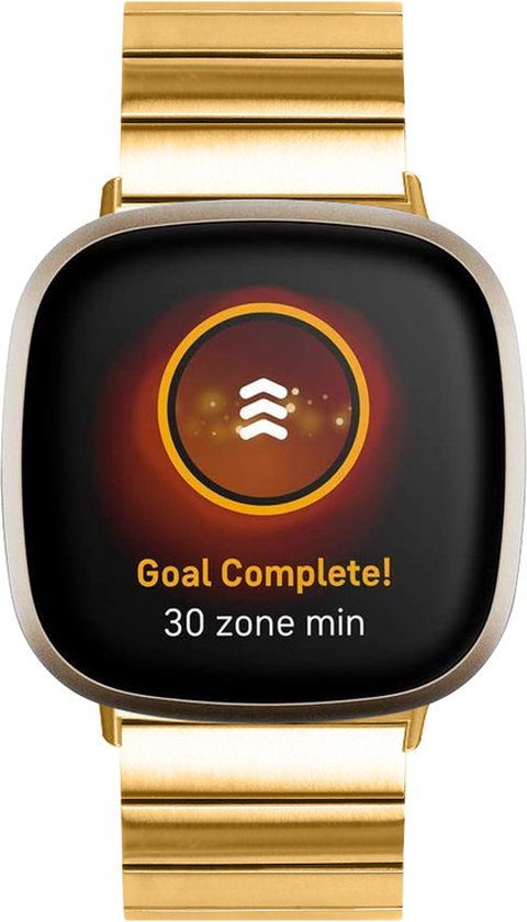Stalen bandje - RVS - geschikt voor Fitbit Versa 4 / Sense 2 - goud