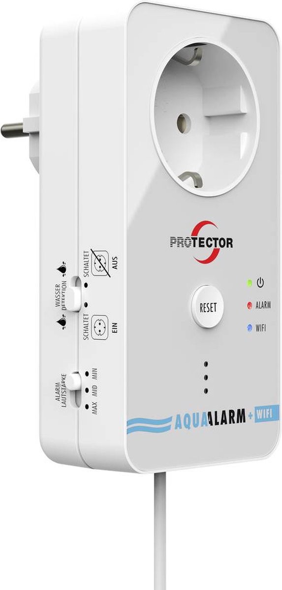 Protector 15021 Watermelder met WiFi-alarmdoorschakeling Met externe sensor werkt op het lichtnet - Protecto