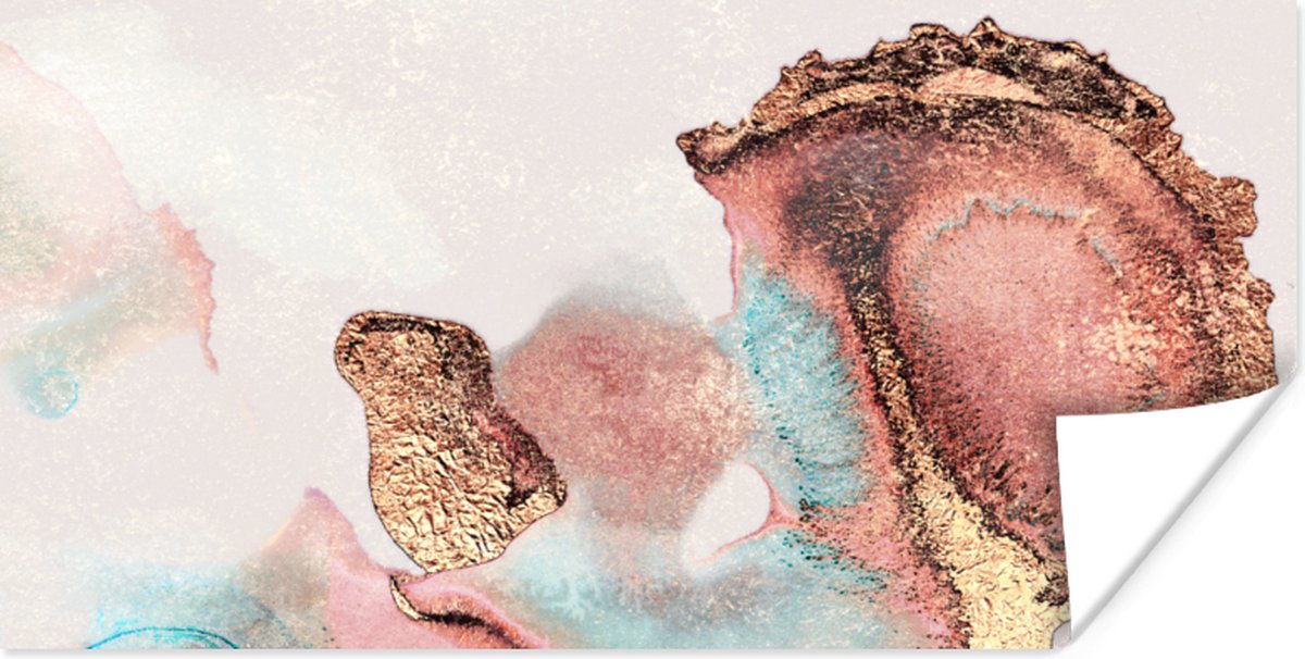Poster Inkt - Pastel - Abstract - 160x80 cm