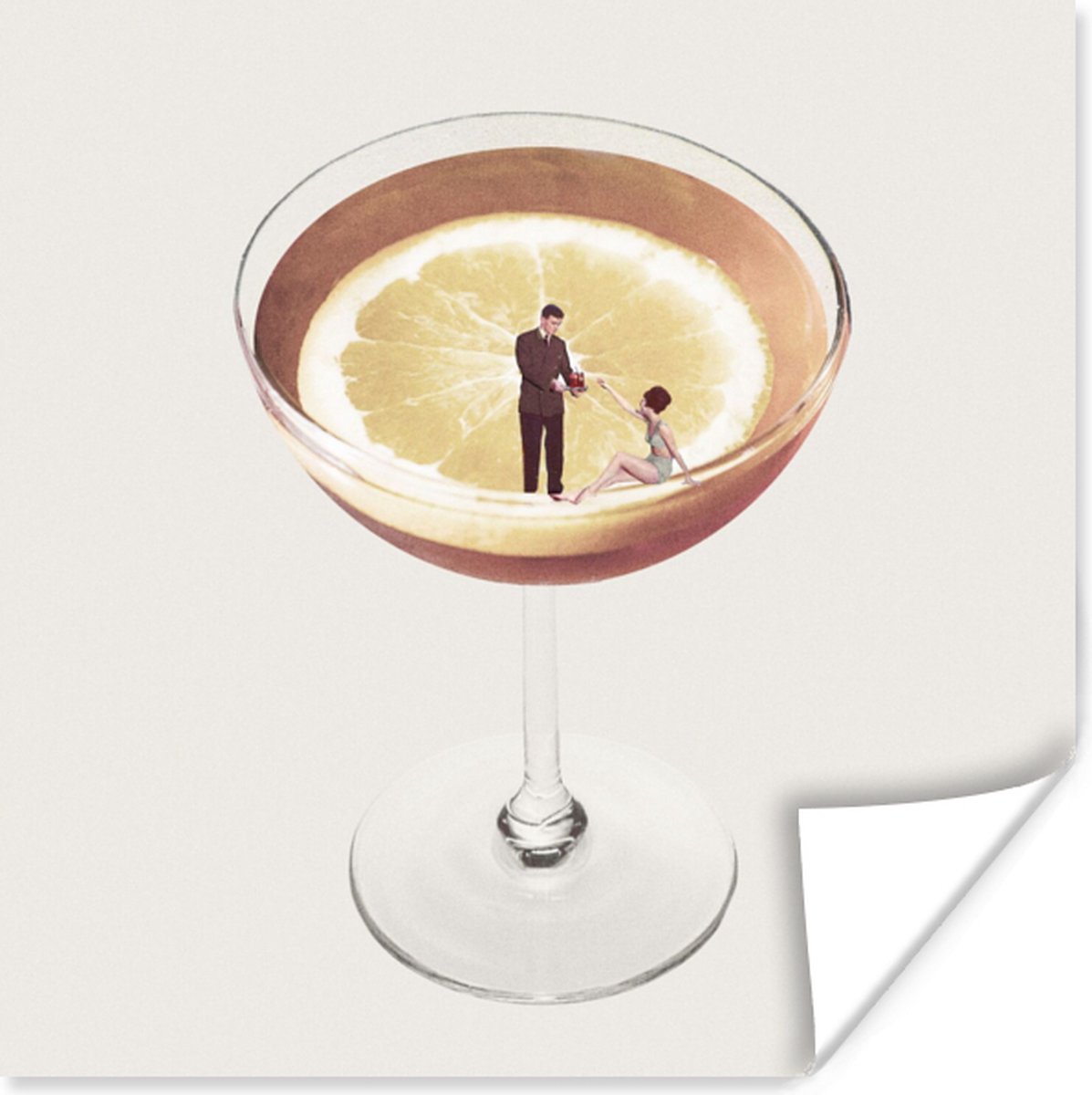 Poster Alcohol - Vintage - Drank - 75x75 cm