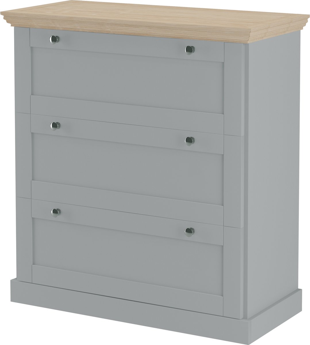 Binz-Commode - 3-laden - Grijs Eikenlook