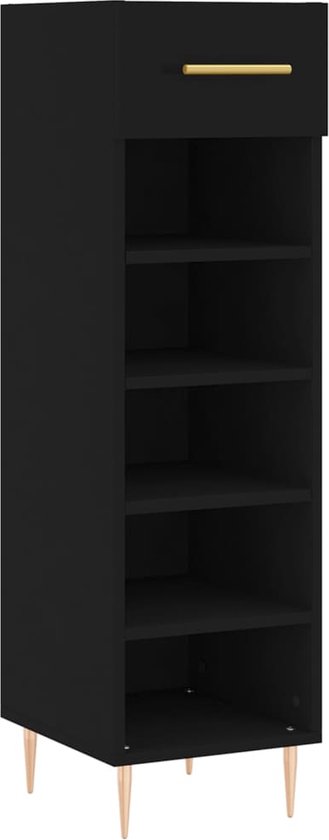 vidaXL-Schoenenkast-30x35x105-cm-bewerkt-hout-zwart