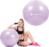 Springos Fitness Bal | Zitbal | Yoga Bal | Fitness | Paars | Inclusief Pomp | 65 cm