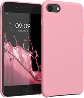 kwmobile telefoonhoesje voor Apple iPhone SE (2022) / SE (2020) / 8 / 7 - Hoesje met siliconen coating - Smartphone case in lichtroze