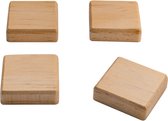 Sigel magneten - vierkant - hout - 4 stuk - SI-BA211