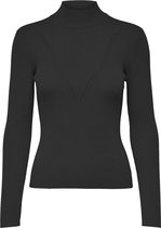 Jacqueline de Yong Trui Jdyplum Reba L/s High Neck Pullover 15232951 Black Dames Maat - L