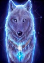 Lukana® Glow in the dark - Wolf - Diamond Painting - 30x40cm - Ronde steentjes - 30 kleuren! - 5D  - Volwassenen