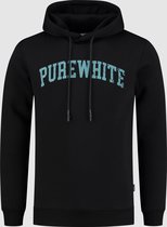 Purewhite -  Heren Slim Fit   Hoodie  - Zwart - Maat XXL