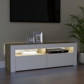 Decoways - Tv-meubel met LED-verlichting 120x35x40cm wit sonoma eikenkleur