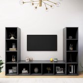 Decoways - Tv-meubelen 3 st 142,5x35x36,5 cm spaanplaat grijs