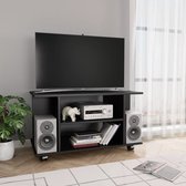 Decoways - Tv-meubel met wieltjes 80x40x40 cm spaanplaat zwart