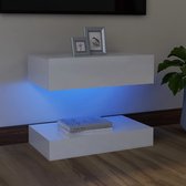 Decoways - Tv-meubel met LED-verlichting 60x35 cm hoogglans wit