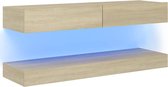 Decoways - Tv-meubel met LED-verlichting 120x35 cm sonoma eikenkleurig