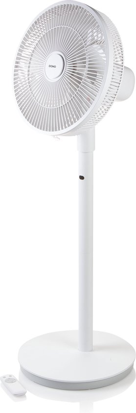 4UMOR stille ventilator, DC-motor, 20 dB, ultra krachtige tafelventilator, met touchpaneel, 8-uurs timer, 3 windmodi, 8 snelheden, 75 ° 90 graden oscillatie, turbo-luchtcirculator, kleine ventilator