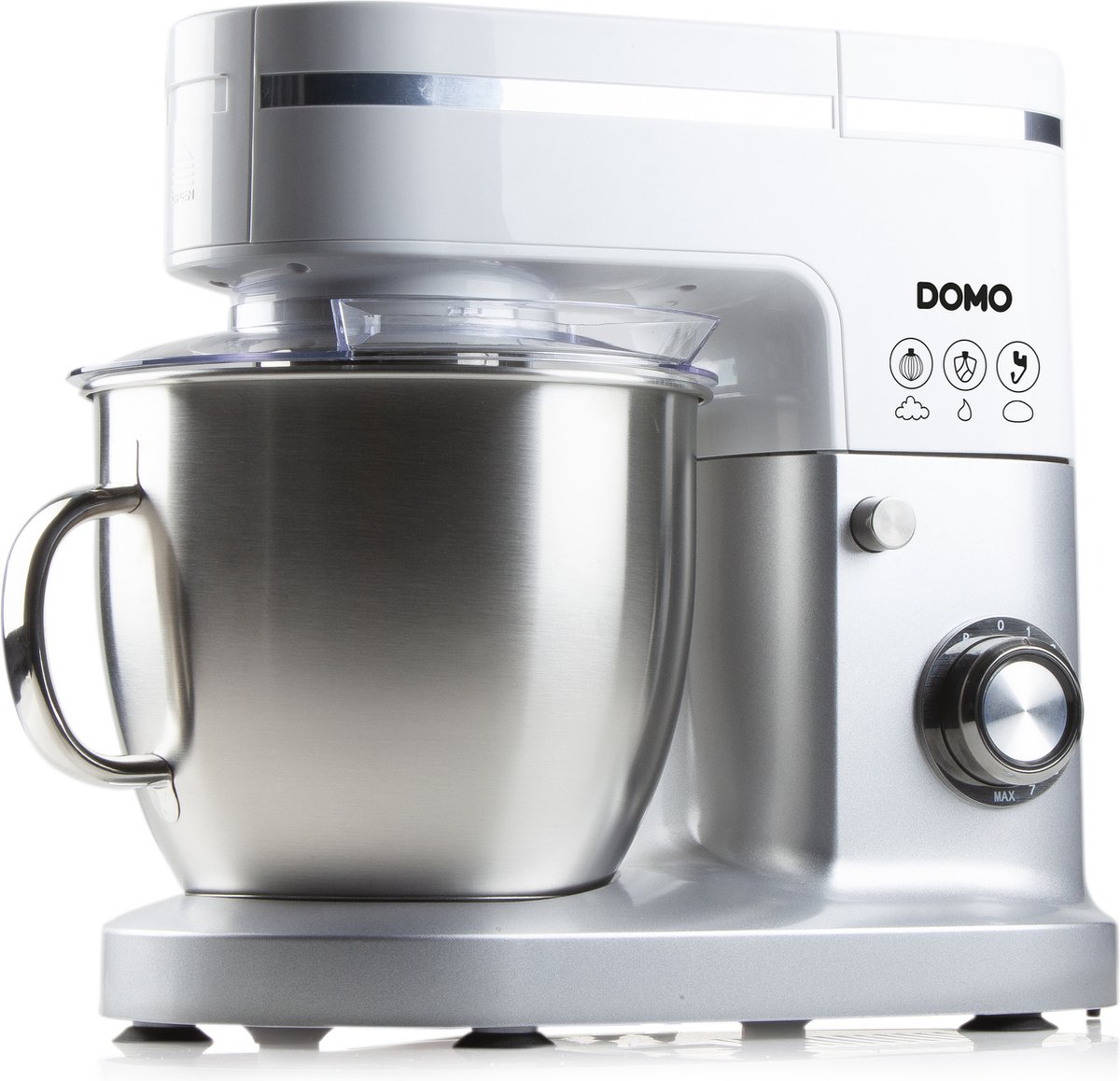 Domo DO9231KR Keukenmachine 1200W 6L Incl. blender Wit Zilver