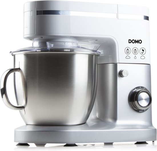Domo DO9231KR - Keukenmachine - 1200W - 6L - Incl. blender - Wit/Zilver