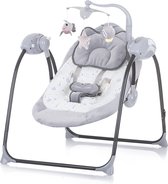 Chipolino Hug Baby Swing - Elektrische babyschommel - Geschikt voor newborns 0+ - 5 snelheden - Met Bluetooth - Afstandbediening - Grijs