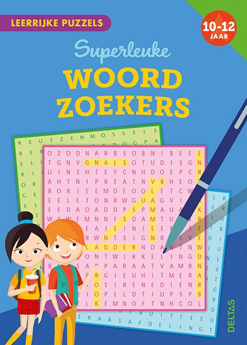 Leerrijke puzzels  -  Superleuke woordzoekers 10-12 jaar - Centrale Uitgeverij Deltas