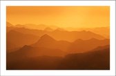 Walljar - Oranje Zonsopgang - Muurdecoratie - Poster met lijst
