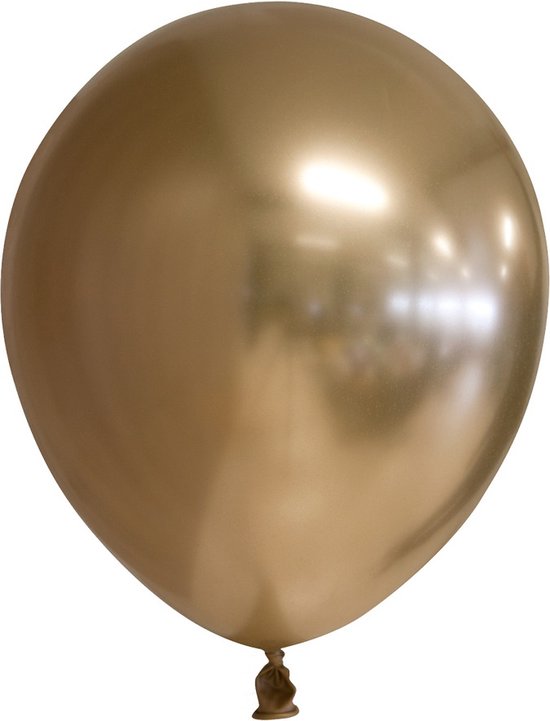 Wefiesta Ballonspiegel Chrome 30 Cm Latex Goud 10 Stuks