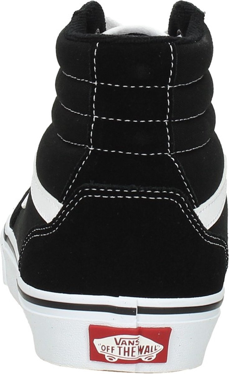 black with white sole vans