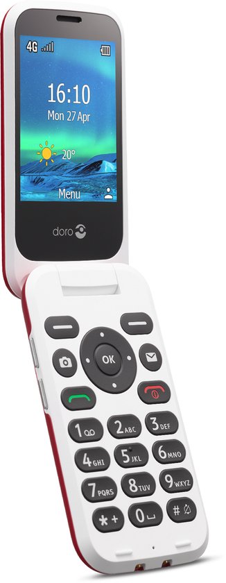 Doro 6820, Clapet, SIM unique, 7,11 mm (0.28), 2 MP, Bluetooth, Rouge