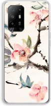 Case Company® - Oppo A94 5G hoesje - Japanse bloemen - Soft Case / Cover - Bescherming aan alle Kanten - Zijkanten Transparant - Bescherming Over de Schermrand - Back Cover