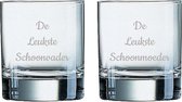 Gegraveerde Whiskeyglas 20cl De Leukste Schoonvader-De Leukste Schoonmoeder