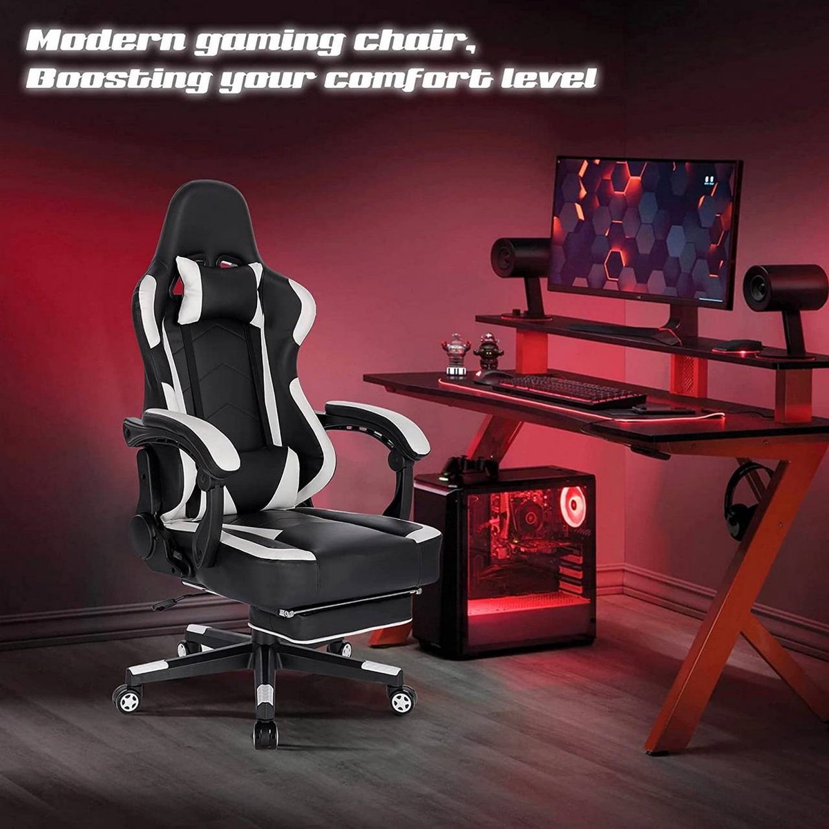 Game Stoel - Bureaustoel - Omp Racing | Diverse Kleuren — Zwart/Wit main image 1