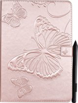 Housse Apple iPad Air 3 (2019) - Mobigear - Série Butterfly - Bookcase en similicuir - Or rose - Housse adaptée pour Apple iPad Air 3 (2019)