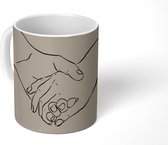 Mok - Line art - Valentijn cadeautje voor hem - Valentijn - 350 ML - Beker - Uitdeelcadeautjes