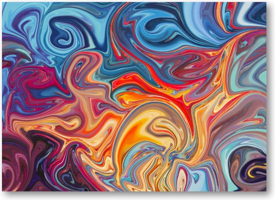 Kleurrijk marmerpatroon - 70x50 Canvas Liggend - Minimalist